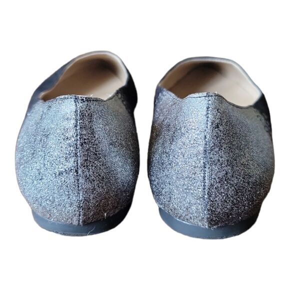 BCBGeneration Black & Silver Pointed Toe Flats Size 8 - Picture 4 of 6